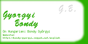 gyorgyi bondy business card