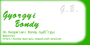 gyorgyi bondy business card